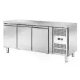 REFRIGERATED TABLE - STAINLESS STEEL - VENTILATED COOLING - Mod. AK3104TN - GASTRONORM 1/1 (cm 53 x 32,5) - N. 3 DOORS - LOCK - CAPACITY Lt 417 - TEMPERATURE -2°/+8°C - Dim. cm. L 179,5 x D 70 x h 85 - CE marked