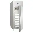 UPRIGHT FRIDGE - STAINLESS STEEL - Static cooling - Mod. AK604FH - Baskets (cm 60 x 40 x 13h) - Single door - CAPACITY L 535 - Temperature -5° /+4° C - Dim. cm L 68 x D 81 x h 201 - CE approved