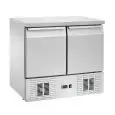 REFRIGERATED SALADETTE AND COUNTER - Mod AK961BTV - VENTILATED COOLING - GASTRONORM 1/1 (cm 53x32,5) - STAINLESS STEEL WORKTOP - N 2 REFRIGERATED DOORS - TEMPERATURE -18°/-22°C - DIMENSIONS cm L 92,2 x D 70 x h 85