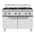 GAS COOKER - Mod. CV9I6DH2 - NO. 6 BURNERS - AMBIENT CUPBOARD WITH DOORS - PILOT LIGHT - Power kW 72 - Dimensions cm L 120 x D 90 X H 114 - CE approved