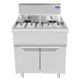 GAS FRYER - LINEA COOK - Mod. CV9I8HH - NO. 2 TANKS 21L + 21L OIL - AMBIENT CUPBOARD WITH HINGED DOORS - Power kW 34 - Dimensions cm L 80 x D 90 X H 114 - CE approved