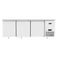 REFRIGERATED TABLE - STAINLESS STEEL - VENTILATED COOLING - Mod.B-EPF3485-S-GR - PASTRY-SPECIFIC - TRAYS 60 x 40 cm - 3 DOORS - CAPACITY 420 L - TEMPERATURE -2°/+8°C - Dim. L 201 x D 80 x h 84 cm - CE APPROVED