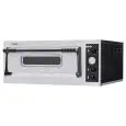 ELECTRIC PIZZA OVEN - MECHANICAL CONTROL - Mod. BASIC 4 - Single deck oven - Firebrick oven base - Chamber dimensions cm 66x66x14h - N. Pizzas 4 (Ø cm 32) - Power 4,7 Kw - CE approved