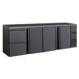 UNDER COUNTER BACK BAR FRIDGE - Mod DD 423 UF - Temperature 0°/+10°C - Capacity lt. 586 - Single-phase power supply V220/1 - Power W 320 - Dimensions cm L 254,2 x D 51,3 x H 86 - Weight Kg. 123