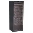 REFRIGERATED WINE DISPLAY - Mod. G-BJ408 - Capacity bottles N. 96 of 0,75 liters - Differentiated temperature for each shelf - Temperature +5/+18 °C - Power W 112 - Single-phase power supply 230V/1/50Hz - Dimensions cm L 60 x D 60,3 x 186 h - CE Standard