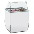 ICE CREAM DISPLAY COUNTER - MOD. VETRINA BR 4 SK - CAPACITY LT. 170 - TEMPERATURE -18°/-25°C - Dimensions cm. L 78 x D 64 x h 118,1 - CE STANDARDS -