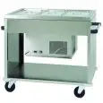 REFRIGERATED TROLLEY - MOD. CAR2779 - Stainless steel construction - Temperature range +2° +10°C - Capacity n° 3 x GN1/1 H15 cm - Supply 230V/1N/50Hz - Dimensions cm L124xD72xH94