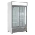 UPRIGHT FRIDGE - PAINTED STEEL - FOR BEVERAGES - VENTILATED - Mod EN1100X2IEUN - CAPACITY OF 888 Lt - 2 SLIDING GLASS DOORS - TEMPERATURE 0/+10°C - DIMENSIONS cm L 113 x D 70 x 202,3 H - CE STANDARD