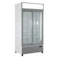 UPRIGHT FRIDGE - PAINTED STEEL - FOR BEVERAGES - VENTILATED COOLING - Mod. EN801X2IEUN - CAPACITY Lt 607 - N. 2 SLIDING GLASS DOORS - TEMPERATURE 0/+10°C - DIM. cm L 94 x D 61,5 x H 198,3 - CE approved