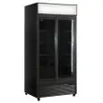 UPRIGHT FRIDGE - PAINTED STEEL - FOR BEVERAGES - VENTILATED COOLING - Mod. EN801X2IEUN B - CAPACITY Lt 607 - N. 2 SLIDING GLASS DOORS - TEMPERATURE 0/+10°C - DIM. cm L 94 x D 61,5 x H 198,3 - CE approved