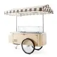 ICE CREAM CART - VENTILATED - TEMPERED GLASS - AIR-COOLED CONDENSING UNIT - TEMPERATURE -16/-10°C - Dim. cm. W 200 x D 128,5 x h 208,1