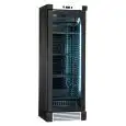 WINE DISPLAY COOLER - Mod ENY 420 N BLACK - STATIC - TEMPERATURE °C +4/+18 - N. 1 GLASS DOOR - BLACK ASH WOOD STRUCTURE - GROSS CAPACITY Lt. 382 - NET CAPACITY Lt. 342 - POWER W 230 - POWER SUPPLY 220/50Hz SINGLE PHASE - DIMENSIONS cm L 65,5 x D 63,5 x H