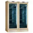 WINE DISPLAY COOLER - Mod ENY 820 N NATURAL - STATIC - TEMPERATURE °C +4/+18 - N. 2 GLASS DOORS - STRUCTURE IN NATURAL ASH WOOD - GROSS CAPACITY Lt. 764 - NET CAPACITY Lt. 604 - POWER W 244 - POWER SUPPLY 220/50Hz SINGLE PHASE - DIMENSIONS cm L 131,5 x D