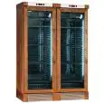 WINE DISPLAY COOLER - Mod ENY 820 N NM - STATIC - TEMPERATURE °C +4/+18 - 2 GLASS DOORS - MEDIUM WALNUT WOOD STRUCTURE - GROSS CAPACITY of 764 liters - NET CAPACITY of 604 liters - POWER of 244 W - 220/50Hz SINGLE-PHASE POWER SUPPLY - DIMENSIONS cm L 131,