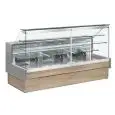 NEUTRAL FOOD COUNTER (WITHOUT GROUP AND WITHOUT EVAPORATOR) FOR PASTRY - MOD. COLORADO VR - DISPLAY TOP WITH SLIDING CHEST OF DRAWERS - STRAIGHT FRONT GLASS THAT CAN BE OPENED WITH A COMPASS - DISPLAY SURFACE: 82 cm