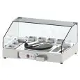Electric creppe machines with single cooking plate and display case Allforfood ERCEE40G