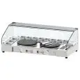 Electric creppe machines with double cooking plate and display case Allforfood ERCEE40G