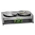 GAS CREPE MACHINE - Mod. CR400G2 - N. 2 cooking zones Ø 400 mm each - Supply: L.P.G / METHANE - Power 7200 W - CE APPROVED