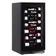 WINE DISPLAY COOLER - Mod EY120I1VD NL - VENTILATED - TEMPERATURE °C +2/+20 - 1 GLASS DOOR - BLACK LACQUERED SHEET METAL STRUCTURE - GROSS CAPACITY Lt. 273 - POWER 115 W - POWER SUPPLY 220/50Hz SINGLE-PHASE - DIMENSIONS cm L 59,5 x D 69 x H 120