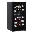 WINE DISPLAY COOLER - Mod EY120I2VD NL - Ventilated - Temperature +2°/+12°C / +12°/+20°C - 1 glass door - Structure in black painted sheet metal - Gross capacity 270 lt - Power 115 W - Power supply 220/50Hz single-phase - Dimensions cm L 59,5 x D 69 x H 1