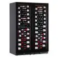 WINE DISPLAY COOLER - Mod EY355I3VD NL - VENTILATED - TEMPERATURE +2°/+20°C / +2°/+12°C / +12°/+20°C - 2 GLASS DOORS - BLACK LACQUERED SHEET METAL STRUCTURE - GROSS CAPACITY Lt. 872 - POWER 260 W - POWER SUPPLY 220/50Hz SINGLE-PHASE - DIMENSIONS cm L 119 
