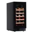 WINE DISPLAY COOLER - Mod EY37I1VD NL - Ventilated - Temperature +2°/+20°C - 1 glass door - Structure in black painted sheet metal - Gross capacity 88 lt - Power 80 W - Power supply 220/50Hz single-phase - Dimensions cm L 38 x D 57,3 x H 82