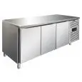 REFRIGERATED TABLE - AISI 304 STAINLESS STEEL - VENTILATED COOLING - Mod CXF3100TN - GASTRONORM 1/1 (cm 53 x 32,5) - N 3 DOORS - CAPACITY Lt 358 - TEMPERATURE -2°/+8°C - Dim cm L 179,5 x D 70 x h 86