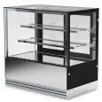 REFRIGERATED DISPLAY COUNTER - SUITABLE FOR BAKERY PRODUCTS - Mod LUX 2 RUZ - Ventilated cooling - Straight front glass - N. 2 shelves - Temperature +2°/+10 °C - Single-phase power supply - CE Standard