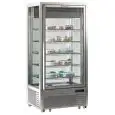 REFRIGERATED BAKERY ISLAND DISPLAY - MOD. DIVA 651 GS - TEMPERATURE °C +4/+10 - SUPPLY SINGLE PHASE - POWER W 400 - CAPACITY: 650 LT - STATIC COOLING - DIMENSIONS Cm L 90 x D 68 x h 187,5 - WEIGHT KG 203