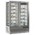 REFRIGERATED BAKERY AND ICE CREAM ISLAND DISPLAY - MOD. DIVA 901 BTV BIS - TWO INDIVIDUAL SECTIONS - SUPPLY SINGLE PHASE - POWER W 1020 - CAPACITY: 400+400 LT - VENTILATED COOLING - TEMPERATURE °C +5/-18 - DIMENSIONS Cm L 135,5 x D 68 x h 187,5 - WEIGHT K