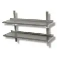 Kit no. 2 smooths stainless steel 304 shelf with upstand - Brackets and racks included