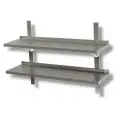 Kit no. 2 perforated stainless steel 304 shelf with upstand - Brackets and racks included
