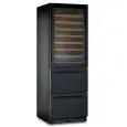 Wine display cooler bizone with capacity Lt 425 and temperature +2° / +20 ° C / 0° / +15 ° C Klimaitalia DW 190 BLACK