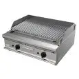 GAS LAVA STONE GRILL, COUNTERTOP - MOD. G7DV2DD - Power kW 16 - Dimensions: cm L 80 x D 70 x H 27 - CE approved