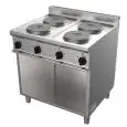 ELECTRIC COOKER, FREE-STANDING, 4 BURNERS - MOD. G7GWEV4DC - Open cupboard - Power kW 10,4 - Dimensions: cm L 80 x D 70 x H 85 - CE approved