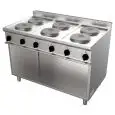 ELECTRIC COOKER, FREE-STANDING, 6 BURNERS - MOD. G7GWEV6DC - Open cupboard - Power kW 15,6 - Dimensions: cm L 120 x D 70 x H 85 - CE approved