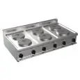 ELECTRIC BOILING TOP - MOD. G7GWEV6DD - N. 6 round plates - Power kW 15,6 - Dimensions: cm L 120 x D 70 x H 27 - CE approved
