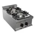 GAS BOILING TOP - MOD. G7GWRG2DD1M1G - N. 2 burners - With pilot light - Power kW 12 - Dimensions: cm L 35 x D 70 x H 27 - CE approved