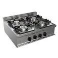 GAS BOILING TOP - MOD. G7NURG4DD4M - N. 4 burners - With pilot light - Power kW 18 - Dimensions: cm L 80 x D 70 x H 27 - CE approved