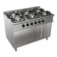 GAS COOKER, FREE-STANDING, 6-BURNERS - MOD. G7NURG6DC6M - Open cupboard - With pilot light - Power kW 27 - Dimensions: cm L 120 x D 70 x H 85 - CE approved