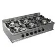 GAS BOILING TOP - MOD. G7GWRG6DD3M3G - N. 6 burners - With pilot light - Power kW 36 - Dimensions: cm L 105 x D 70 x H 27 - CE approved