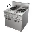 GAS PASTA COOKER, FREE-STANDING - MOD. G7MUI2V80 - N. 2 tanks Lt. 28 + 28 - Cupboard with hinged doors - Power kW 22 - Dimensions: cm L 80 x D 70 x H 85 - CE approved