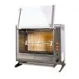 VERTICAL GAS ROTISSERIE - MOD. ELBA9/PG - CAPACITY N 9 CHICKENS - N 3 stainless steel tubular rod mm 12 x 12 mm Lenght cm 54,3 - Burner with safety valve, piezo - Connection 230 V SINGLE-PHASE - Power 92 W - Heating capacity 8 Kw - Dimensions cm L 70 x D 