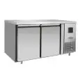 REFRIGERATED TABLE - STAINLESS STEEL - SNACK MODEL - VENTILATED COOLING - Mod.EPF3461GR-304T - N. 2 DOORS - CAPACITY Lt 240 - TEMPERATURE -17°/-22°C - Dim. cm. L 136 x D 60 x h 85 - CE APPROVED
