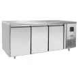 REFRIGERATED TABLE - STAINLESS STEEL - SNACK MODEL - VENTILATED COOLING - Mod.EPF3471GR-304T - N. 3 DOORS - CAPACITY Lt 360 - TEMPERATURE -17°/-22°C - Dim. cm. L 179,5 x D 60 x h 85 - CE APPROVED