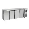REFRIGERATED TABLE - STAINLESS STEEL - VENTILATED COOLING - Mod.EPF3442GR - ENERGY CLASS A - GASTRONORM 1/1 (cm 53 x 32,5) - N. 4 DOORS - CAPACITY Lt 560 - TEMPERATURE -2°/+8°C - Dim. cm. L 223 x D 70 x h 85 - CE APPROVED