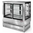 REFRIGERATED DISPLAY CASE - MOD. EVOK INOX L 4 DOORS - VENTILATED REFRIGERATION - TEMPERATURE °C +2/+8 - FRONT AND REAR SLIDING DOORS - STAINLESS STEEL VERSION