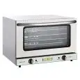 ELECTRIC CONVECTION OVEN - Mod FD47 - For gastronomy, bakery, and pastry - Stainless steel structure - Capacity of 4 trays 45x33 cm - Power 2500 W - Single-phase power supply - Dimensions cm L 58 x D 57 x 40,6 H - CE Standard