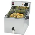 ELECTRIC FRYER WITH DRAIN TAP - COUNTERTOP - MOD FT8V - Capacity 8L oil - Power 3,25 kW - Single phase - Dimensions L 28 x D 43 x 25h cm - CE approved