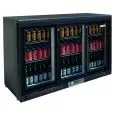 UNDERCOUNTER FRIDGE  - PAINTED STEEL/ALUMINIUM EXTERIOR - FOR BEVERAGES - Mod. G-BC3PS87 - VENTILATED COOLING - CAPACITY Lt 320 - N. 3 SLIDING GLASS DOORS - TEMPERATURE RANGE +2°/+8°C - Dimensions cm L135 x D53,5 x h87 - CE APPROVED